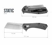 KS3445X Couteau Pliant Kershaw Static | Lame Cleaver Acier 8Cr13MoV | Frame Lock Manche Acier Gray - Livraison Gratuite