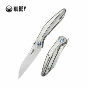 KUB299C Couteau Kubey Barracuda Lame Wharncliffe Acier M390 Manche Titane Liner Lock IKBS – Livraison Gratuite