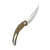 KUB346D Couteau Kubey Wave Crest – Couteau Pliant Pikal | Lame Satin Acier 14C28N | Manche Micarta Brown Roulements Billes - Livraison Gratuite