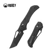 KUB433D Couteau KUBEY Tantorian Lame Acier 14C28N Satin Manche G10 Noir Blackout Crossbar Lock - Livraison Gratuite