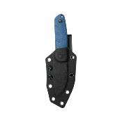 KUB455C Kubey Microburst Blue – Couteau Fixe Lame Acier 14C28N Blackwash Manche Micarta Bleu Housse Kydex  – Livraison Gratuite