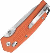 KUB465C Couteau Kubey Freki | Lame Acier 14C28N Satin Drop Point | Manche G10 Orange | Crossbar Lock | Livraison Gratuite