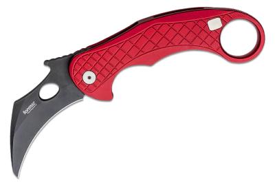 LSTLE1ARB Karambit LionSteel L.E.One Red Lame Acier CPM-MagnaCut Chemical Black Italy - Livraison Gratuite