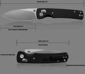 MGR817AWBK Vakor Miguron Knives – Couteau pliant Crossbar Lock Lame Acier 14C28N Stonewash Manche Black G10 - Livraison Gratuite