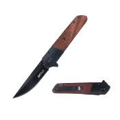 MTA2004BB Couteau Semi Automatique MTech USA Lame Acier 3Cr13MoV Manche Bois Liner Lock - Livraison Gratuite