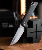 NMB2418BK5 North Mountain Blade Chop – Couteau pliant Crossbar Lock Lame Acier SLD/Copper Damascus Tanto Manche Black G10 - Livraison Gratuite