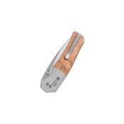 QS157D1 QSP Vault Couteau Lame Drop Point Acier 14C28N Manche G10 + Feuille de cuivre – Glyde Lock –  Livraison Gratuite