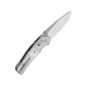 QS157E1 Couteau QSP Vault Drop Point Lame Acier 14C28N Manche G10 Aluminium Glyde Lock - Livraison Gratuite
