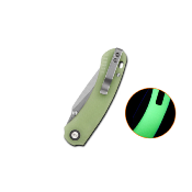 QS174B1 QSP Coyote Nitro V Glow G10 Couteau Lame Acier Nitro-V Manche Plaquettes Glow-in-the-Dark G10 Button Liner Lock - Livraison Gratuite