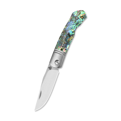 QS175B QSP Heron Nitro V Abalone Couteau Lame Acier Nitro-V Manche Plaquettes Abalone Slip Joint - Livraison Gratuite