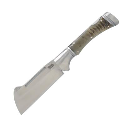 RR2589 Rough Ryder Big Horn – Couteau Pliant Lockback | Lame Cleaver Inox Satinée | Manche Corne de Bélier - Livraison Gratuite