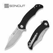 S250601 Sencut Tauron – Couteau pliant Liner Lock Lame Acier D2 Stonewash Manche Black G10 - Livraison Gratuite