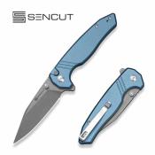 S250683 SENCUT Selkyris Blue | Couteau Lame Wharncliffe Acier D2  | Manche Blue Alu Button Lock - Livraison Gratuite