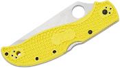 SC258SYL Couteau Spyderco Stretch 2 XL Salt Yellow Lame Acier H-2 Serrated Made In Japan - Livraison Gratuite