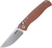 SRM255LMN Couteau Pliant SRM 255L Lame Acier 10Cr15CoMoV Manche G10 Marron Ambi Lock - Livraison Gratuite