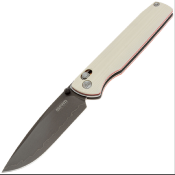 SRM258LGX2 Couteau SRM Terrier 258L-GX2 Lame Acier Laminé 140Cr Manche G10 White Ambi Lock - Livraison Gratuite