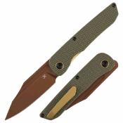 T1103A4 Couteau Kansept Nettle | Lame Reverse Tanto Acier 154CM | Manche Olive Green G10 Linerlock - Livraison Gratuite