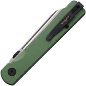 TD013OD Couteau Defcon Operator Tanto Reverse Lame Sandvik 14C28N Manche Aluminium OD Green Sécurité Button Lock - Livraison Gratuite