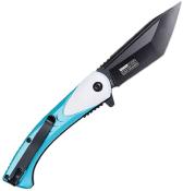 TF2026BL — Couteau Tac Force Linerlock A/O Lame Acier Inox Noir Tanto Manche Aluminium Bleu et Gris O/A EDC Livraison Gratuite