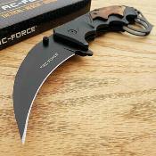 TF957WD Couteau Tac-Force Linerlock A/O | Lame Karambit Acier 3Cr13 | Manche Alu/Bois - Livraison Gratuite