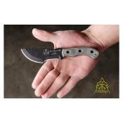 TPTBT040 Couteau Fixe TOPS Mini Tom Brown Tracker Lame Acier 1095 Dos Scie Manche Micarta Lin Noir USA - Livraison Gratuite