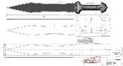 UC3009 Epée United Cutlery Combat Commander Gladiator Sword Lame Acier Carbone Etui Nylon - Livraison Gratuite