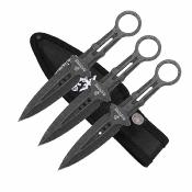 USMT3004GY USMC Throwing Knife Set – Lot de 3 Couteaux de Lancer Acier Inox  Finger Ring et Etui Nylon – Livraison Gratuite