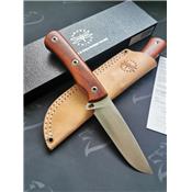 AMR202003 Couteau Amare Duro Expedition One Wood Acier Böhler K110 Etui Cuir - Livraison Gratuite