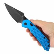 B1034H92 Couteau Tenable Fenrir | Lame Acier Nitro-V Black | Manche Dark Blue Aluminum Fishscale | Top Liner Lock | Livraison Gratuite