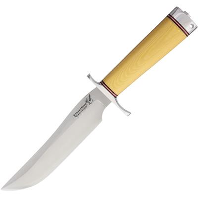 Couteau Blackjack Model #3 Fighter Antique Ivory Lame Acier A2 Manche Micarta Etui Cuir Made In USA BCB37AI - Free Shipping