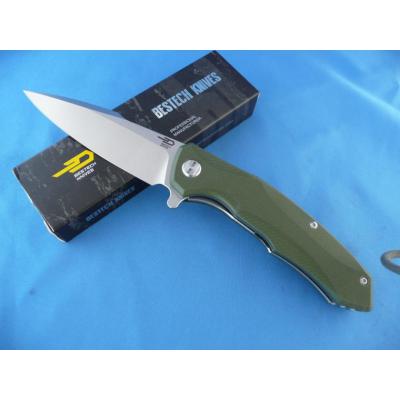 Couteau Bestech Knives Warwolf Lame Acier D2 Manche OD Green G-10 Linerlock BTKG04B - Free SHipping