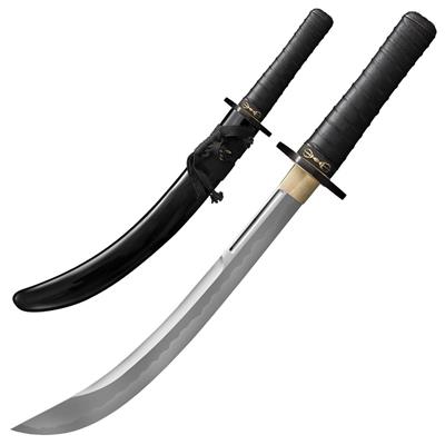 Sabre Cold Steel Seagal Signature Wakizashi Sword Lame Acier Damas Manche Cuir Etui Bois CS88PKW - Free SHipping
