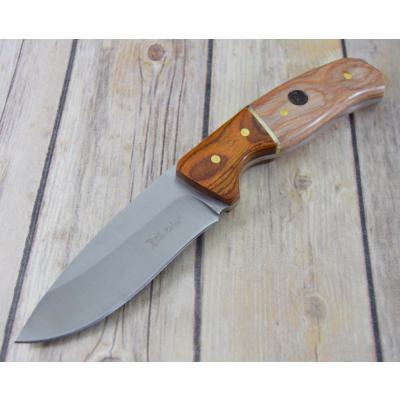 Couteau de Chasse Elk Ridge Lame Acier 3Cr13 Manche Bois ER20019DN - Livraison Gratuite