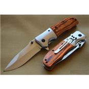 Couteau EDC Elk Ridge A/O Lame Acier Carbone/Inox Manche Bois ERA165PW - Free Shipping