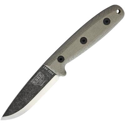 Couteau Bushcraft ESEE Camp Lore RB3 Black Oxide Carbone 1095 Etui Cuir Made USA ESRB3BO - Free Shipping