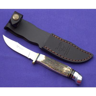 Couteau Hen & Rooster Stag Bowie Lame Acier Carbone/Inox Manche Bois de Cerf HR5048 - Free Shipping