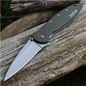 Couteau Kershaw Leek A/O Lame Acier Sandvik 14C28N Manche Alu 6061-T6 Made In USA KS1660OL - Free Shipping