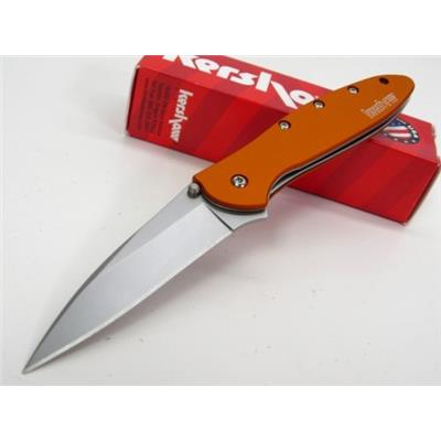 Couteau Kershaw Leek Orange A/O Lame Acier 14C28N Manche Alu 6061-T6 Made In USA KS1660OR - Free Shipping