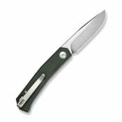 S250892 Couteau Sencut Braxx Green | Lame Clip Point Acier D2 Satin | Slipjoint & Manche Green Canvas Micarta - Livraison Gratuite