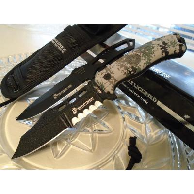 Set de 2 Couteaux de Combat USMC The Grunt Lame Carbone/Inox Manche G-10 Etui Nylon USM1032DM - Free Shipping