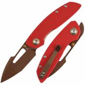 B1068A3 Couteau Tenable Link | Lame Harpoon Acier 14C28N Rose Gold | Manche Red G10 Liner Lock - Livraison Gratuite