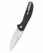BTKMK18A Bestechman Whalefin |Couteau Lame Drop Point Acier D2 Satin/Stonewash | Manche Black G10 Button Lock  - Livraison Gratuite
