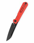 BTKMK20E — Couteau Pliant Bestechman Curvee Liner Lock Lame Acier AEB-L Two-Tone Manche Plaquettes G10 Rouge Front Flipper Thumb Stud Livraison Gratuite