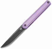 BTKT2502C Bestech Ink Purple | Lame Drop Point Acier MagnaCut Black PVD | Manche Purple Titanium Frame Lock - Livraison Gratuite