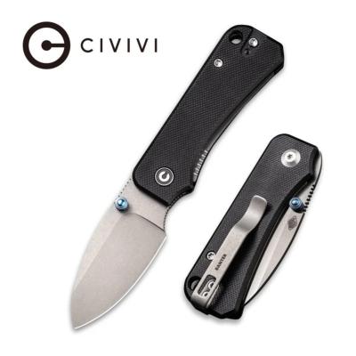 CIVC19068S1 Couteau CIVIVI Baby Banter Lame Acier Nitro-V Manche en G10 Noir Roulements à Billes - Livraison Gratuite