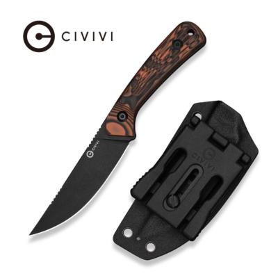 CIVC250402 Couteau Fixe Civivi Carveth Lame Acier AEB-L Manche G10 Orange et Noir Étui Kydex - Livraison Gratuite