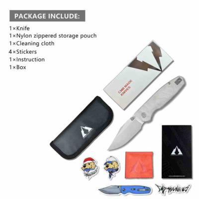 CMB21C Couteau CMB Made Knives Lucky | Lame Drop Point Acier 14C28N | Manche Aluminum Foil Liner Lock - Livraison Gratuite