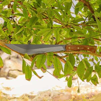 CTK3982115HC Couteau Condor Hmong Machete Drop Point 1075 High Carbon - Manche Micarta - Étui Cuir - Livraison Gratuite