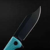 DGRPWTFBW Daggerr Knives Powie | Couteau Pliant Lame Clip Point Acier 8Cr14MoV Black Stonewash | Manche FRN Bleu Clair  - Livraison Gratuite
