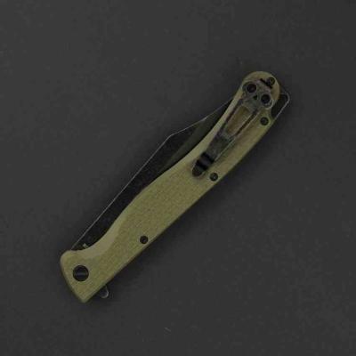 DGRTPFOLBW — Couteau Pliant Daggerr Toothpick Linerlock Lame Acier 8Cr14MoV Black Stonewash Manche ABS Texturé Vert OD Thumb Stud Livraison Gratuite